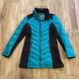 Guess Women’s Teal & Black Puffer‎ Jacket Size Small